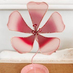 Y2K Millennium Earring Holder Jewelry Holder Pink Glitter Flower Jewelry Holder